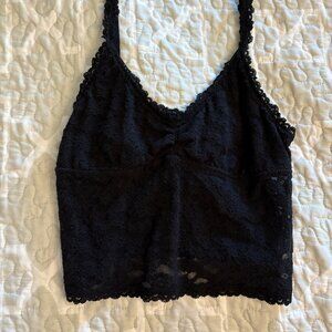 American Eagle SOLD Out Show Off Vintage Lace Top- Black, Size XS